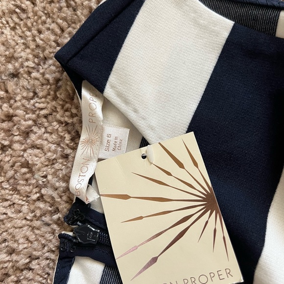 Ponte Stripe Fit/flare - Picture 1 of 4